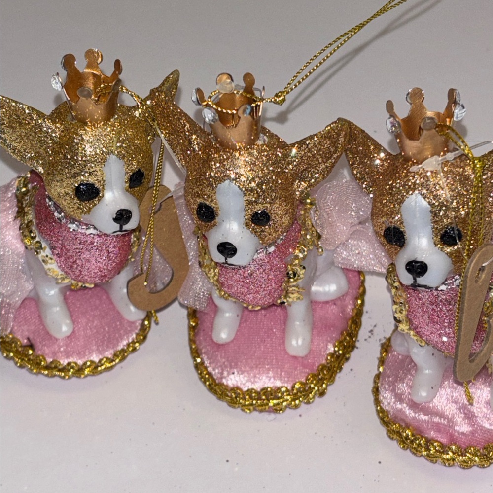 Chihuahua Christmas Ornaments Princess Chihuahua Christmas Ornaments Set of 3